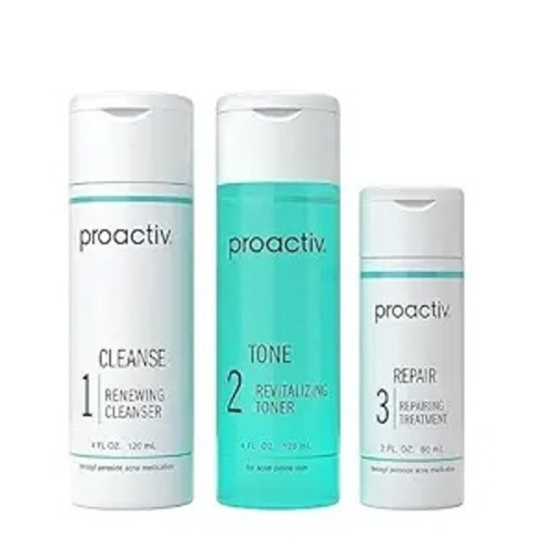 Proactiv 3 Step Acne Treatment - Benzoyl Peroxide Face Wash, Repairing Acne Spot Treatment for Face And Body