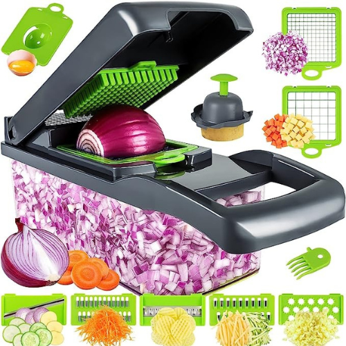 Vegetable Chopper, Pro Onion Chopper, Multifunctional 13 in 1 Food Chopper